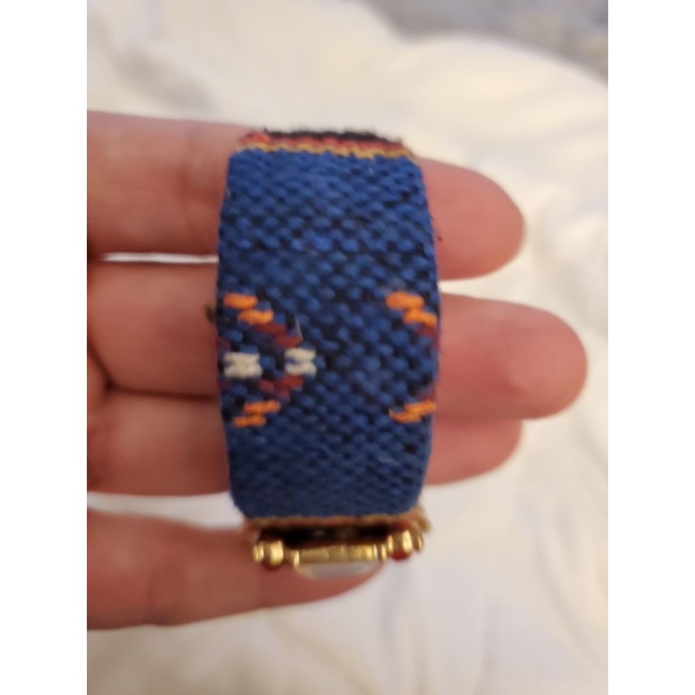 Gem & Fabric Cuff Bracelet - Picture 3 of 5